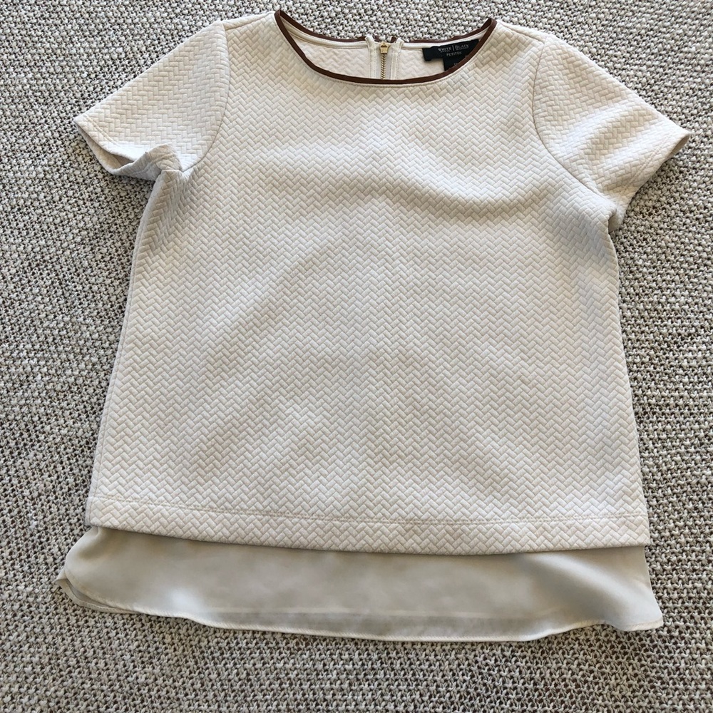 White House black market off white top sp